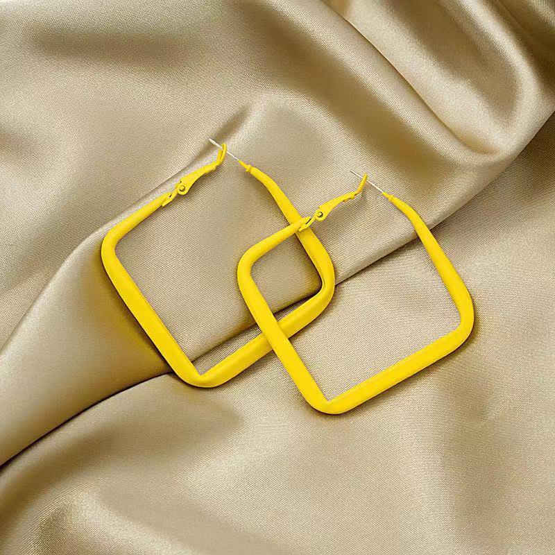 Wholesale Candy Colored Baking Paint Geometric Earrings